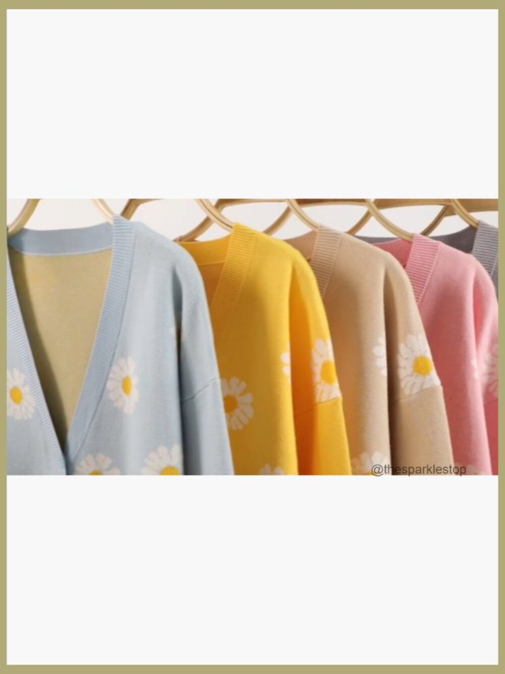 Floral Print Long Sleeve Open Front Cardigan V-Neck Knit Sweater - Picture 5 of 5